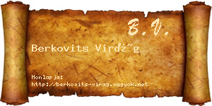 Berkovits Virág névjegykártya