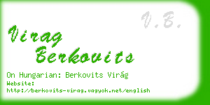 virag berkovits business card